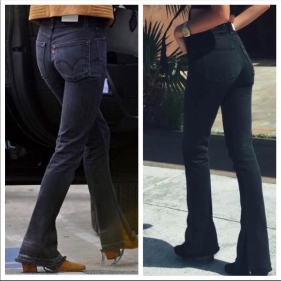 levi's black flare jeans